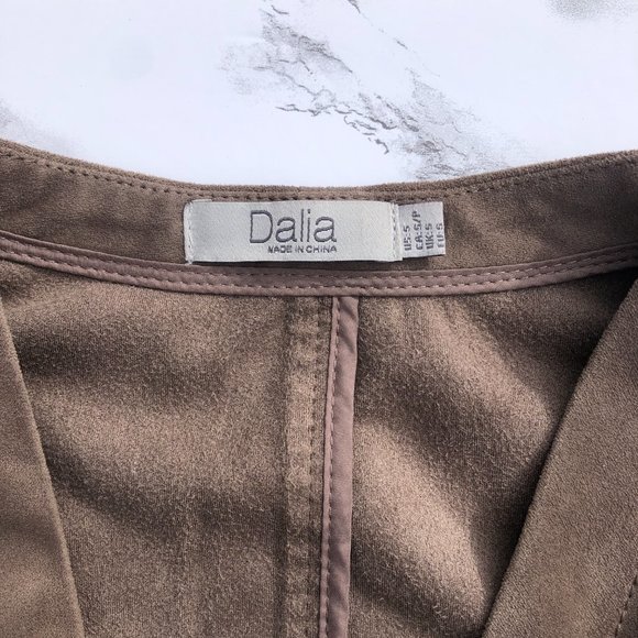 Dalia Drape Front Faux Suede Jacket - Picture 2 of 4